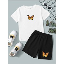 Yoho Sport Unısex Kelebek Baskılı Tişört Şort Takımı