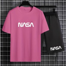 Yoho Sport T-Shırt Şort Takım Nasa Yazı Baskılı