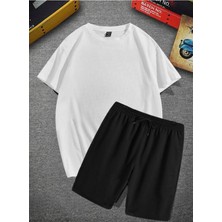 Yoho Sport Beyaz T-Shirt & Siyah Şort Takım