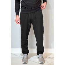 Paçası Düz Beli Lastikli 3 Cepli Erkek Eşofman Altı 24704 Siyah