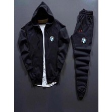 Yoho Sport Unısex Bmw Baskılı Kapşonlu Çeket Eşofman Altı Kombin 2 Li Set..