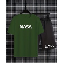 Yoho Sport T-Shırt Şort Takım Nasa Yazı Baskılı