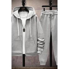 Yoho Sport Unisex Gri Ceket ve Eşofman Altı