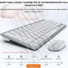 Xira 2.4g + Bluetooth Bağlantılı Kablosuz Klavye Mouse Set Ultra Sessiz Laptop, Tablet, Pc Bkb-13