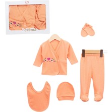 Kız Bebek Çiçek Nakışlı 5 Lü Zıbın Hastane Seti