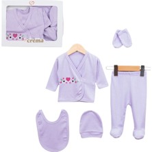 Kız Bebek Çiçek Nakışlı 5 Lü Zıbın Hastane Seti