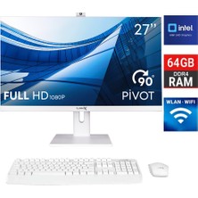 Turbox TAXPRO21 I5 12400 64GB Ddr4 1tb SSD 27 Inç Fhd Beyaz Bth Webcam Wifi All In One Pc