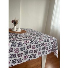 Ycn Büyük Boy Leke Tutmaz Sofra Bezi & Masa Örtüsü 200  x  200  cm  Kelebek Desenli