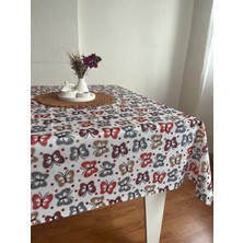 Ycn Büyük Boy Leke Tutmaz Sofra Bezi & Masa Örtüsü 200  x  200  cm  Kelebek Desenli