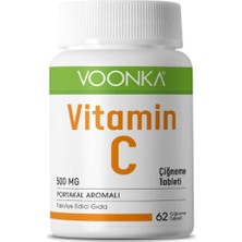 Voonka Vitamin C Portakal Aromalı 500MG 62 Çiğneme Tabl