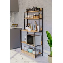 Yg Decor Mutfak Standı Bazalı 5 Raflı Kahve Köşesi Mutfak Rafı Mutfak Bangosu Mutfak Dolabı Çok Amaçlı Dolap