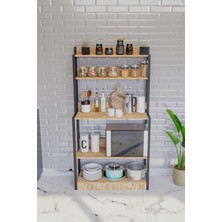 Yg Decor Mutfak Standı Bazalı 5 Raflı Kahve Köşesi Mutfak Rafı Mutfak Bangosu Mutfak Dolabı Çok Amaçlı Dolap