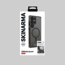 Galaxy S25 Ultra Kılıf Magsafe Uyumlu Şeffaf Airbag Tasarımlı Skinarma Saido Kapak Siyah
