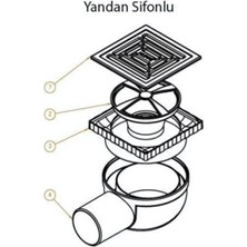 Hüppe Masterx Yalıtımlı Noktasal Su Gideri 10X10 Titanyum Siyah Yandan Çıkışlı