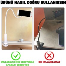 Masaüstü Telefon Tutucu  Akrobat Teleskobik Kıskaçlı 360 Derece Dönen Telefon Standı