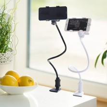 Masaüstü Telefon Tutucu  Akrobat Teleskobik Kıskaçlı 360 Derece Dönen Telefon Standı