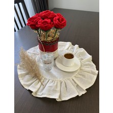Nerz Fırfırlı Amerikan Servis Keten Yuvarlak 6'lı 40 x 40