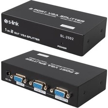 S-Lınk SL-2502 2 Port VGA Splıtter Dağıtıcı (250MHZ - 1920X1080)