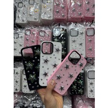 Yuax Apple iPhone 13 Uyumlu Kılıf Kabartmalı Parlak Yıldız Figürlü Silikon Case Siyah