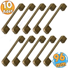 Badem10 Radus 10 Adet Antik Sarı Metal 96 mm -9.6 cm Mobilya Çekmece Mutfak Dolap Kulpları Kulbu Kulpu