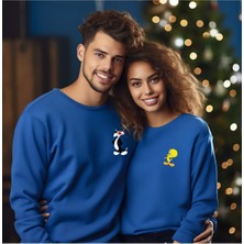 Sweatshirt Sevgili Combin Sylvester & Tweety Baskılı Pamuklu Kalın ve Yumuşak Ürün Şardonlu 2'li Set