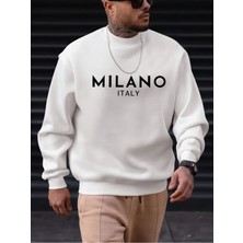 Sweatshirt Milano Baskılı Şardonlu ve Pamuklu Yumuşak Kalın Ürün