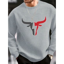 Sweatshirt Boğa Baskılı Şardonlu ve Pamuklu Yumuşak Kalın Ürün