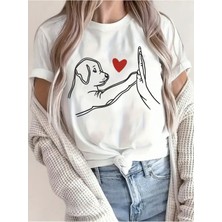Yoho Sport Sevimli Köpek Baskılı Original Pamuklu Ünisex Yazlık T-Shirt
