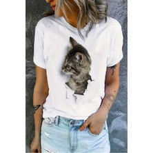 Yoho Sport Kedi Baskılı Original Ünisex  Pamuklu Yeni Sezon Yazlık T-Shirt