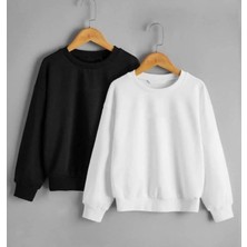 Unisex Baskısız Bisiklet Yaka 2 Li Sweatshirt