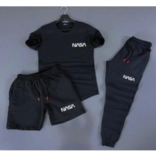Eşofman Takımı Nasa Baskılı Yazlık 3 Lü Takım