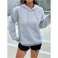 Sweatshirt Kapşonlu Unisex Kışlık Kalın Pamuklu, Şardonlu ve Yumuşacık Kanguru Cepli