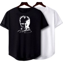 Yoho Sport Ataürk Baskılı Original Ünisex Yazlık 2li Siyah ve Beyaz T-Shirt