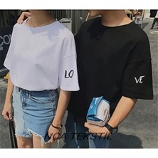 Yoho Sport Sevgili Combin Love Baskılı Original Ünisex Yazlık T-Shirt 2 Li Set Takım