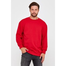 Sweatshirt Unisex Baskısız Bisiklet Yaka Oversize Sweatshirt