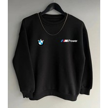 Bmw Baskılı Original Ünisex Kışlık Sweatshirt Siyah