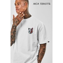 Yoho Sport Panda Baskılı Original Ünisex Yazlık T-Shirt Beyaz