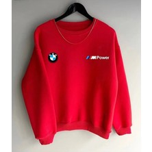 Bmw Baskılı Original Ünisex Kışlık Sweatshirt Kırmızı