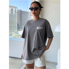 Yoho Sport Cherısh Time Effect Sırt ve Ön Baskılı Oversize Tshirt