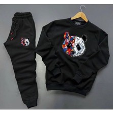 Panda Baskılı Original Ünisex Kışlık Sweatshirt ve Eşofman Altı 2 Li Set Combin Takım