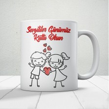 Nostaljik Lezzetler Sevgililer Günümüz Kutlu Olsun Baskılı Kupa Bardak