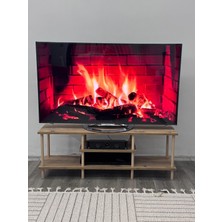 Toprak Atelier Lara Çam Ahşap Raflı Televizyon Sehpası, Tv Ünitesi, Tv Sehpası – 120 x 30  cm  – Şık ve Ergonomik