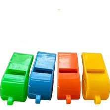 2 Adet Çocuk Plastik Renkli Düdük Ipli