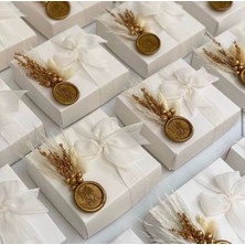 Söz Nişan Nikah Bebek Hediyelik Kutulu Orkide Mum Gold Detaylı Özel Mühürlü 10 adet