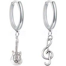Takıconcept Gitar ve Sol Anahtarı Halka Küpe