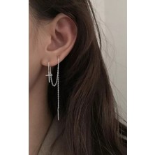 Takıconcept Haç Sallantılı Zincir Küpe, Kıkırdak Küpe