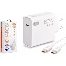 OPPO_F19 Uyumlu 180W Gan Type-C Kablolu Turbo Ev Tipi Şarj Aleti Salise Gösterir (Orginal Subzero)