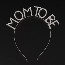 Exporanto Kristal Taşlı Gümüş Renk Mom To Be Tacı Anne Tacı