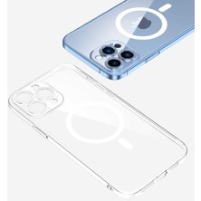 ZORE Apple iPhone 12 Pro Kılıf Kamera Korumalı Magsafe Sert Mika Pc Porto Kapak-Şeffaf + Hayalet Anti Statik Esd Cam Ekran Koruyucu