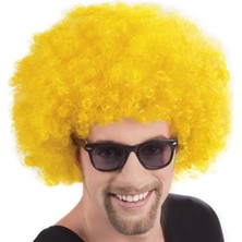 Exporanto Sarı Renk Kıvırcık Afro Bonus Peruk